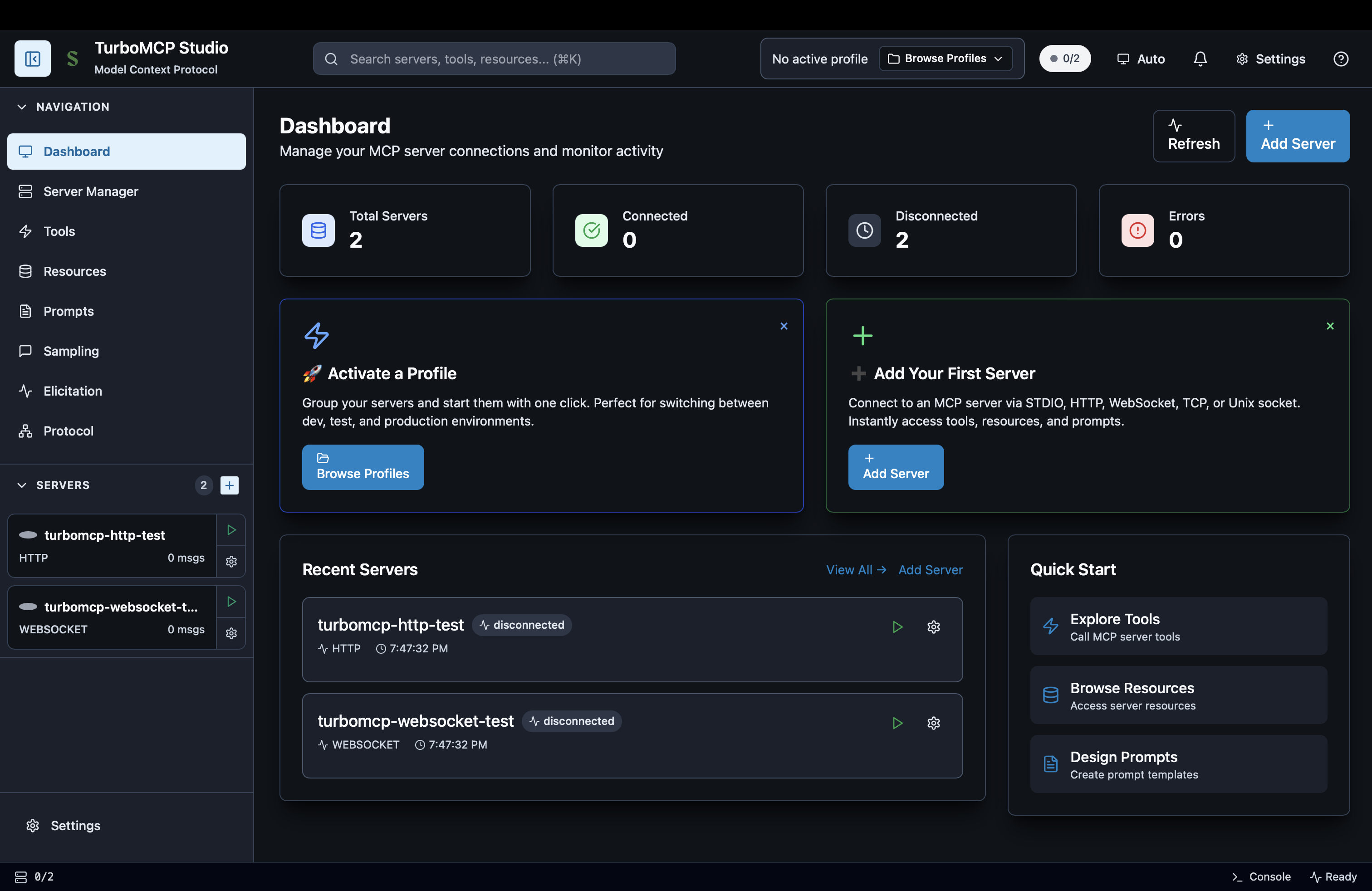 TurboMCP Studio Interface